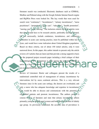 Continence promotion in acute care services