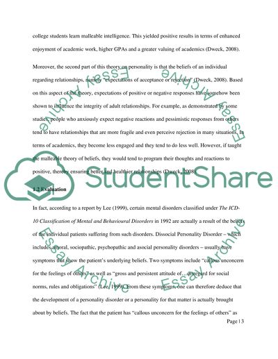 Personalities Change as Beliefs Change