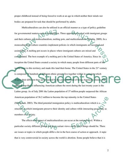 Analysis of Multiculturalism in a Global Society