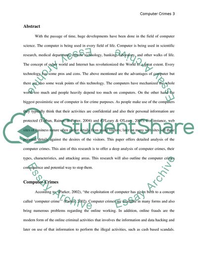 Computer Crimes in the Modern World