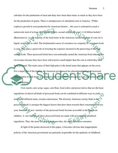 Policies to Prevent Childhood Obesity in America