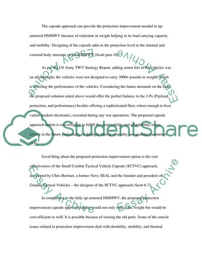 Protection Improvements Option for HMMWVs