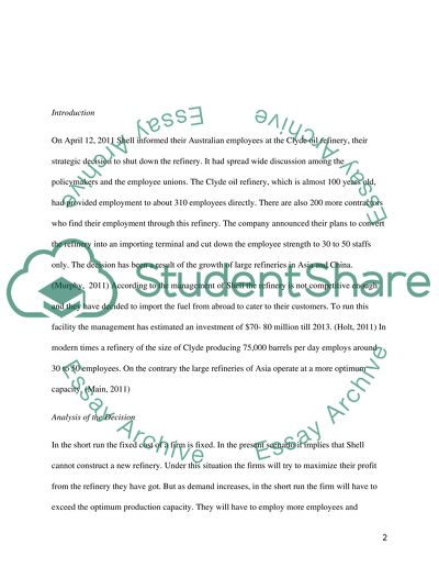 Closure of the Clyde oil refinery