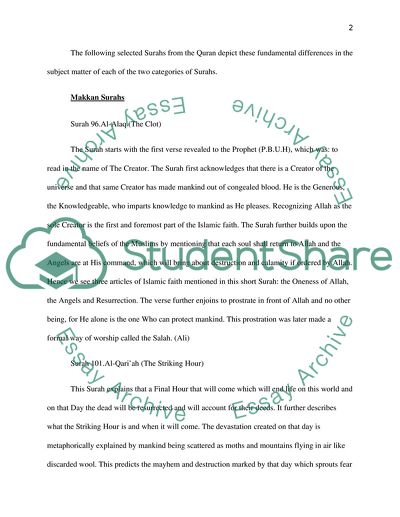 Comparing Two Different Types of Suras