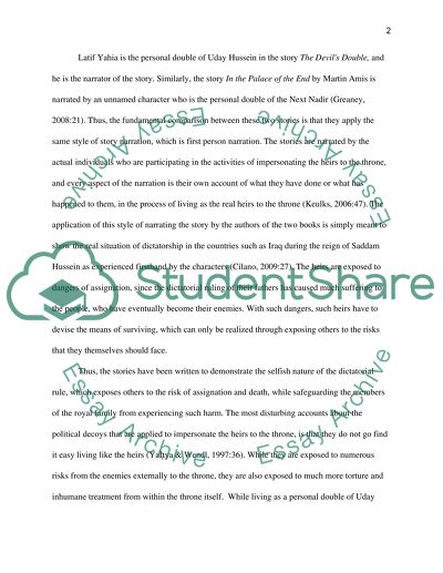 Compare and Contrast Martin Amis in the Palace of the End with Latif Yahia The Devils Double