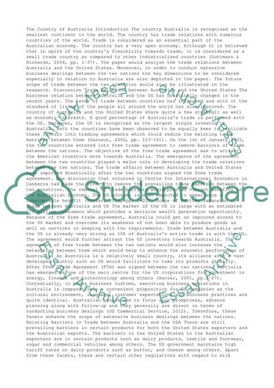 The Country of Australia