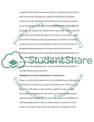 Contract Law: Facts of Alans Case