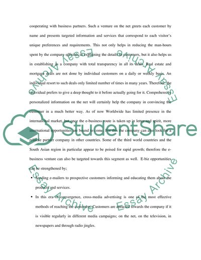 E-Marketing Opportunities for Worldwide Lending Services