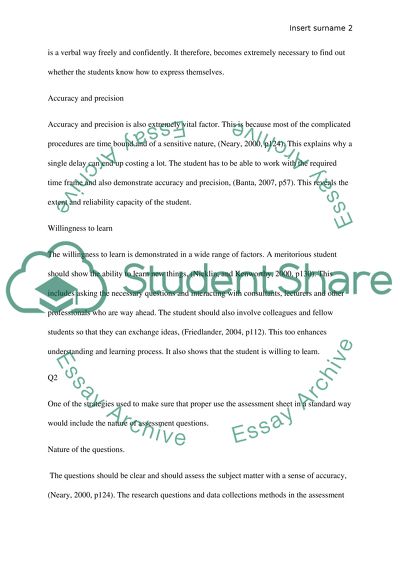 Critical analysis of assessment strategies and practice in the workplace