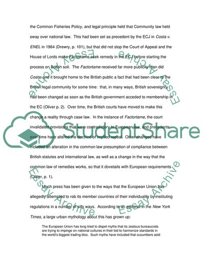 The Livelihood of Factortame Limited