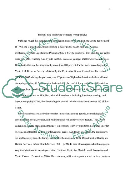 Schools Role in Helping Teenagers to Stop Suicide