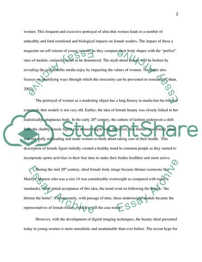 Influence of Advertising Magazines on Young Women Self Esteem