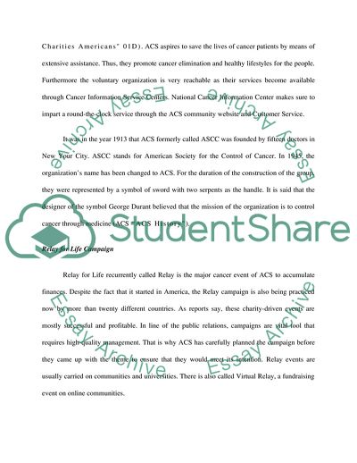 Critical Analysis on American Cancer Societys Relay for Life Event