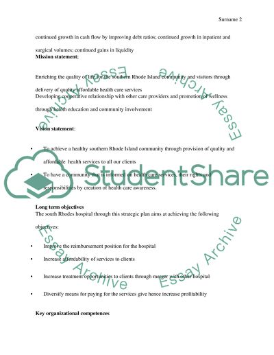 Strategic Planning for South County Hospital in Making It an Accountable Care Organization