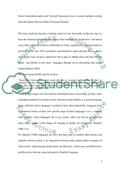 Brand names as loan words