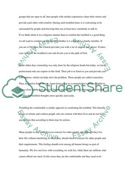 Comforting the Troubled People