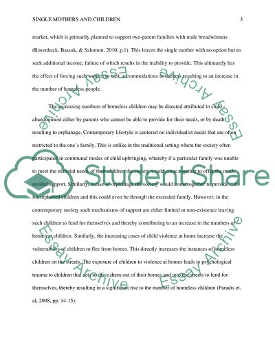 Single mothers and children