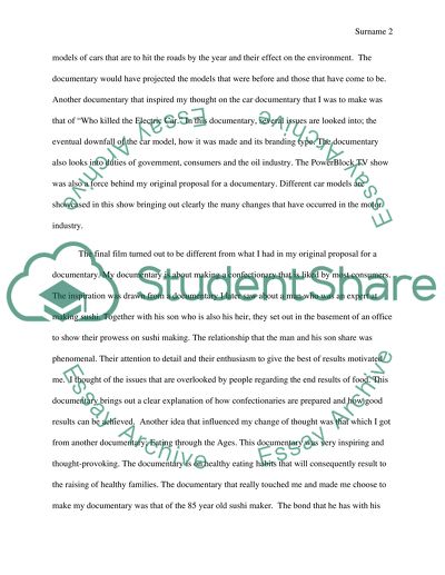 Critical Evaluation of your documentary