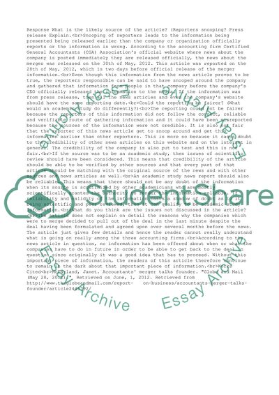 Snooping of Reporters