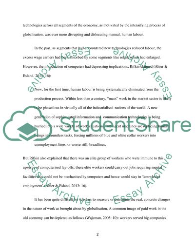 To What Extent Has Globalisation Changed the Nature of Work