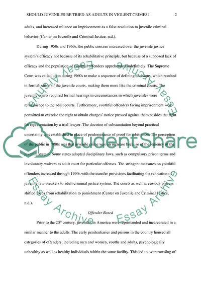 Should Juveniles Be Treated as Adults in Violent Crimes