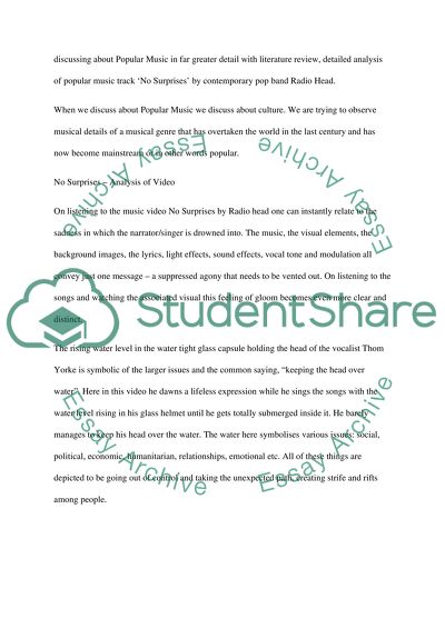 Popular Music - No Suprises by Radio Head