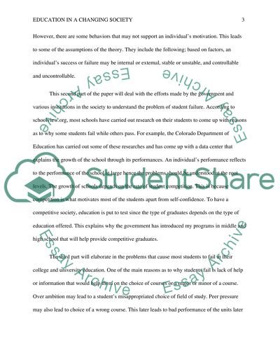 Education in a Changing Society-Criticle Paper