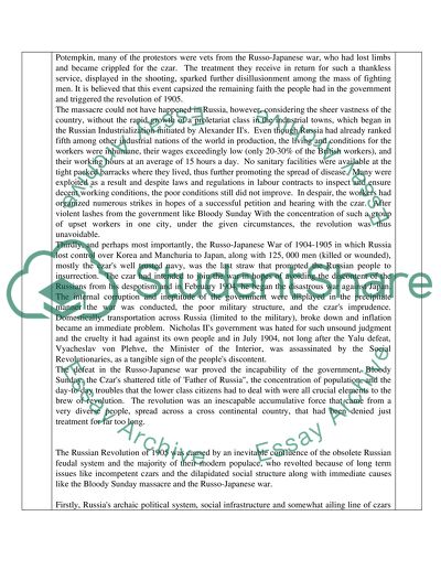 What Were the Reasons for the 1905 Revolution in Russia