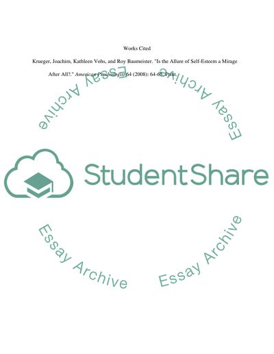 Self-Esteem its Mirage