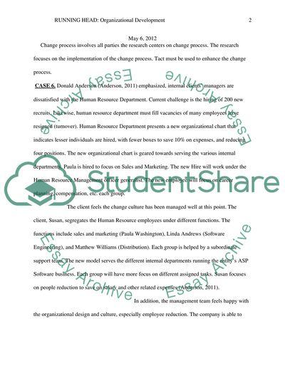 Orginizational Development The Process of leading Organizational Change Case Study 6 & 7