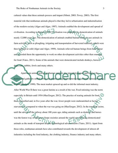 Roles of Nonhuman Animals in Society