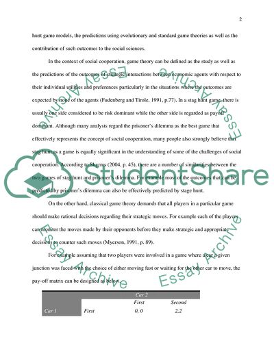 Stag Hunt Game Models