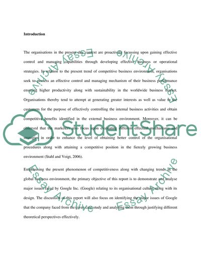 Organisational Culture of Google