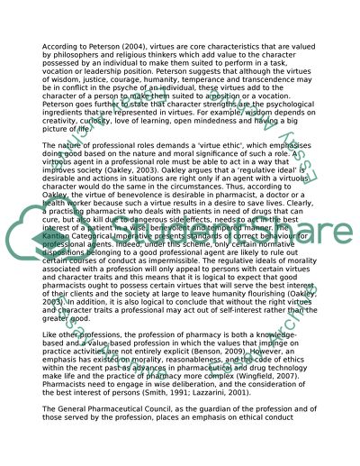 Virtues that pharmacists should possess 2