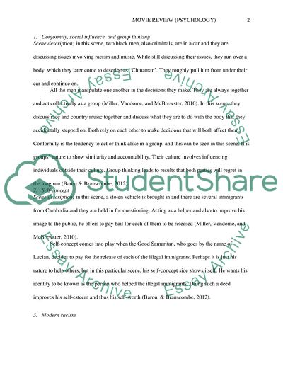 Main Plot, Characters, and Psy Principles of the Movie Crash