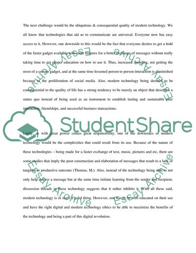 Technology and Issues with Modern Communication