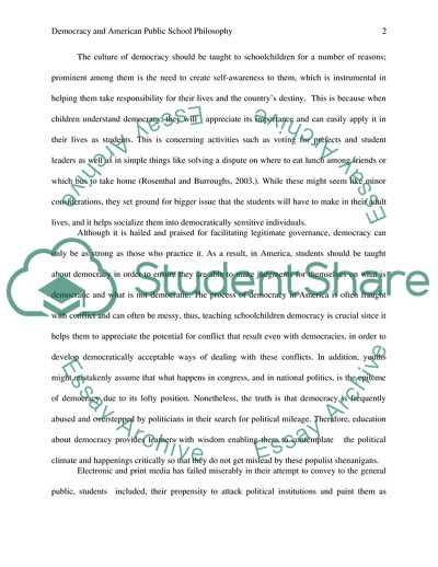 How Does the American Public School Philosophy Address the Concept of Democracy and the Individual