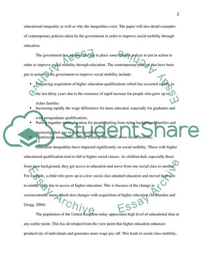 How Educational Inequality Affect Social Class Mobility in the UK