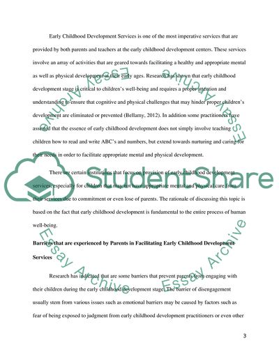 Barriers to Provision of Childrens Services