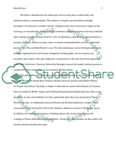 The Sociology of Deviance: Differences, Tradition, and Stigma by Robert Franzese