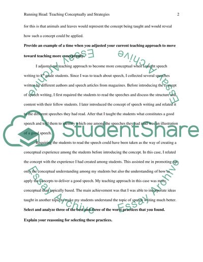 Teaching Conceptually and Strategies