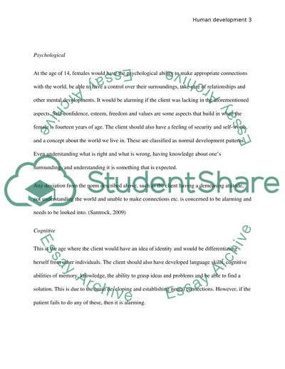 Human Development in Different Areas