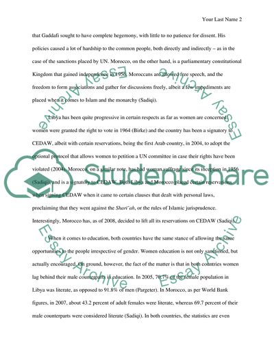 Women Rights in Libya and Morocco