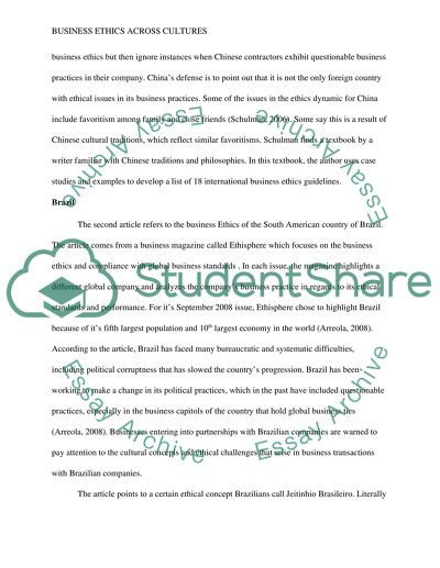 Business Ethics Across Cultures: China and Brazil