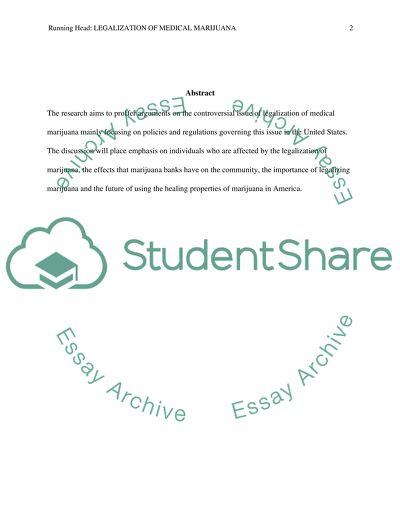 Legalization of Medical Marijuana