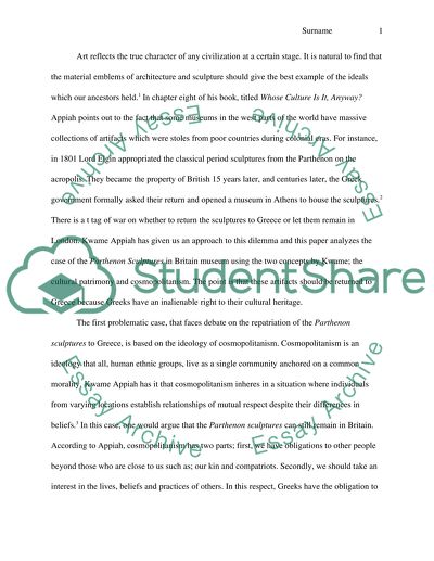 Cultural Patrimony and Cosmopolitanism