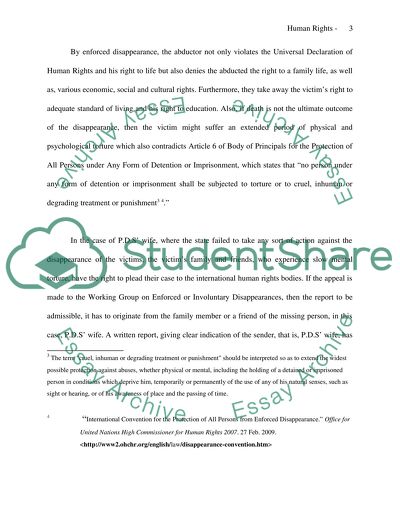 Human Rights - The Enforced Disappearance