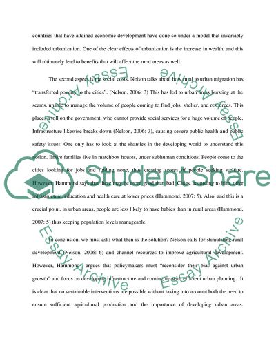 Does the URBANISATION is more POSITIVE POTENTIAL or Negative POTENTIAL