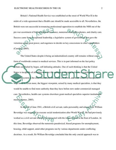 Electronic Health Records in the UK