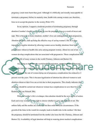 Moderate Position on Abortion